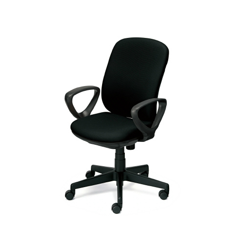 プラス プリセアチェア(Presea) ハイバック  ブラックシェル 布タイプ ループ肘 KB-K63SL