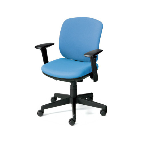 プラス プリセアチェア(Presea) ローバック  ブラックシェル 布タイプ アジャスト肘 KD-K66SL