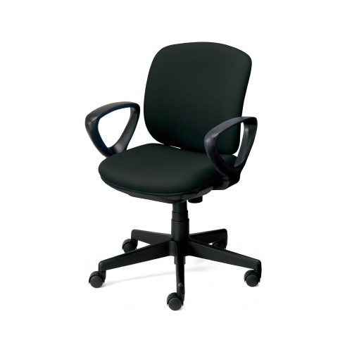 プラス プリセアチェア(Presea) ローバック  ブラックシェル 布タイプ ループ肘 KB-K66SL