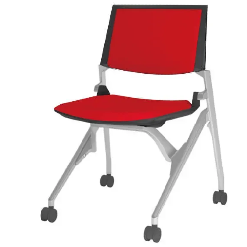 オカムラ ミーティングチェア マルカチェア 座クッション 背パッド付 肘なし シルバーフレーム ブラックシェル 81M1JB-F/-PB