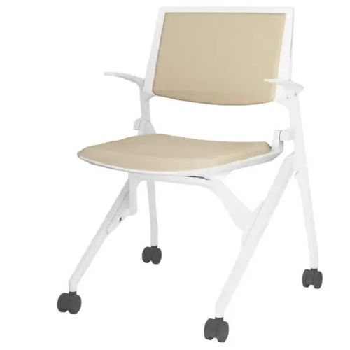 オカムラ ミーティングチェア マルカチェア 座クッション 背パッド付 肘付 ホワイトフレーム ホワイトシェル 81M1WF-F/-PB