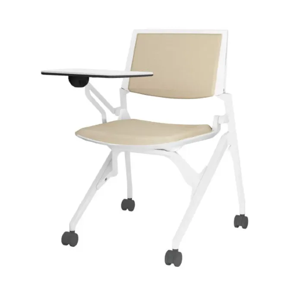 オカムラ 会議用チェア マルカチェア 座クッション 背パッド付 タブレット付 ホワイトフレーム ホワイトシェル 81M1WK-F/-PB