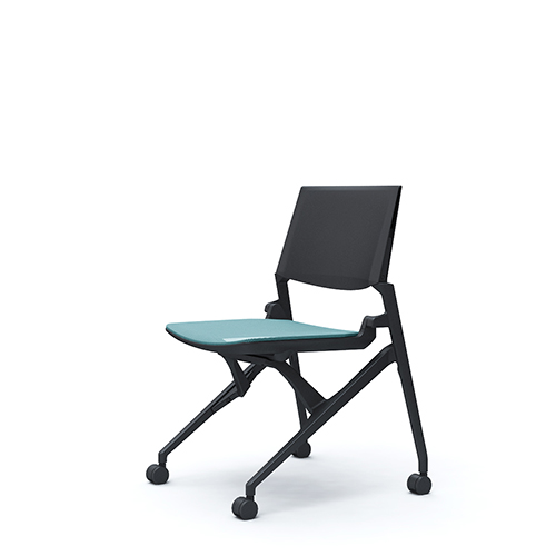 オカムラ ミーティングチェア マルカチェア 座メッシュ 背パッドなし 肘なし ブラックフレーム ブラックシェル 81M2RA-F