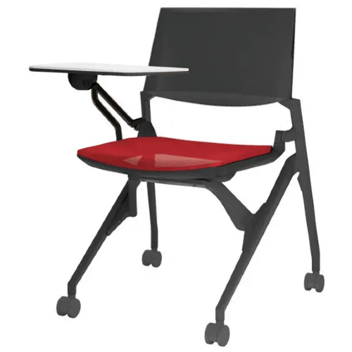 オカムラ ミーティングチェア マルカチェア 座メッシュ 背パッドなし タブレット付 ブラックフレーム ブラックシェル 81M2RJ-F