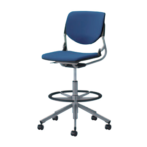 オカムラ ミーティングチェア ルナチェア 5本脚ハイチェア ブラックシェル 肘なしパット付 81S2JB