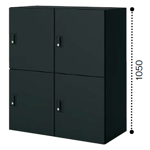 コクヨ エディア ブラックタイプ H1050タイプ 4人用パーソナルロッカー　標準タイプ 下置き BWU-RN459F6