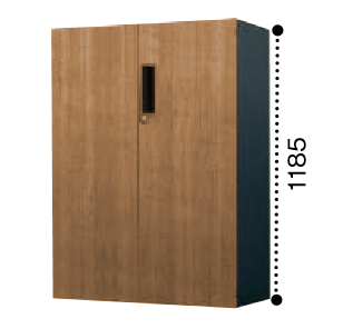 コクヨ エディア 両開き扉 下置き書庫 ベース必要　木目タイプ 本体色ブラック BWU-SD69E6CDP2/BWU-SD69E6CDG5