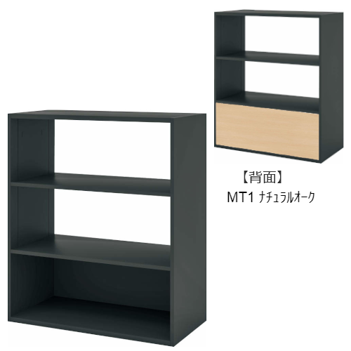 コクヨ エディア フリーパネル 3段 ブラック 下段 木目 BWU-WKA59E6C