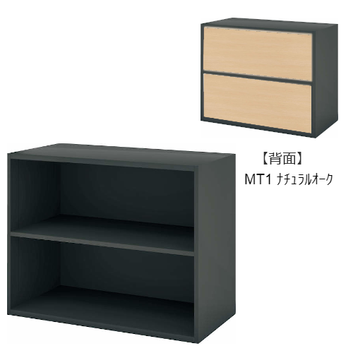 コクヨ エディア フリーパネル 2段 ブラック 上下段 木目 BWU-WKAB39E6C