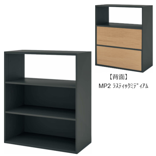 コクヨ エディア フリーパネル 3段 ブラック 中下段 木目 BWU-WKAB59E6CMP2