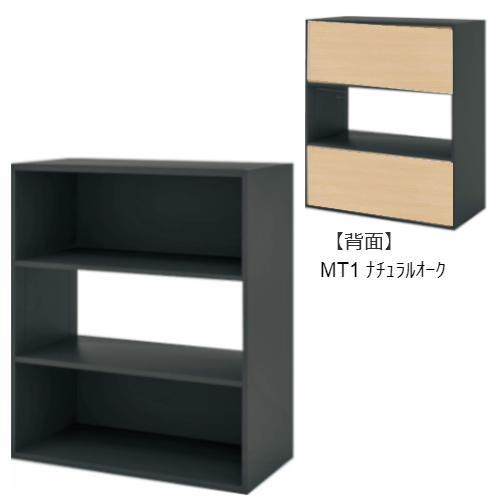 コクヨ エディア フリーパネル 3段 ブラック 上下段 木目 BWU-WKAC59E6C