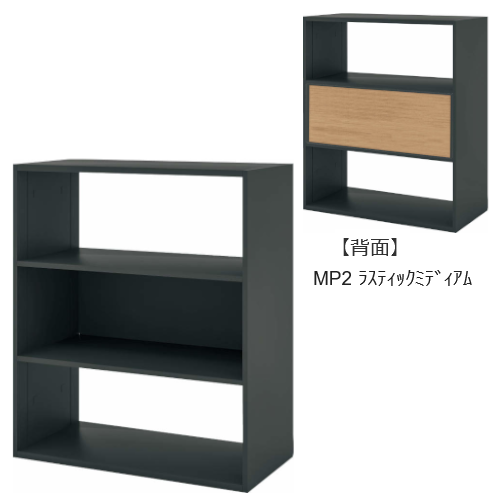 コクヨ エディア フリーパネル 3段 ブラック 中段 木目 BWU-WKB59E6CMP2