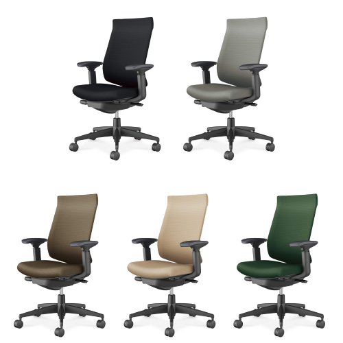 コクヨ ウィザード4チェア ハイバック 可動肘 樹脂脚(ブラック) 布張り C06-B232CW/C06-B232CU-