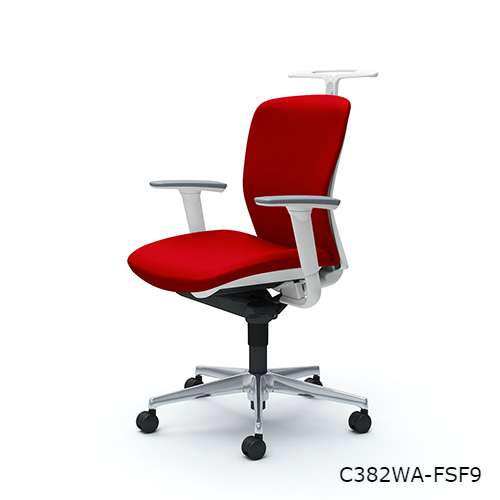 オカムラ スラート ローバック アジャストアーム ハンガー付 アルミ脚 ナイロンキャスター  C382WA-FS/C382ZA-FS/C382GA-FS