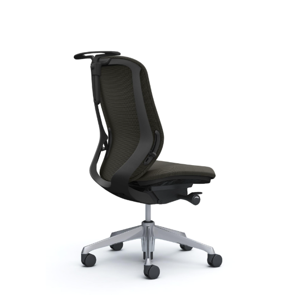 オカムラ シルフィーチェア ハイバック クッション (プレーン) 肘なし ポリッシュ脚 C638BR-FSJ4