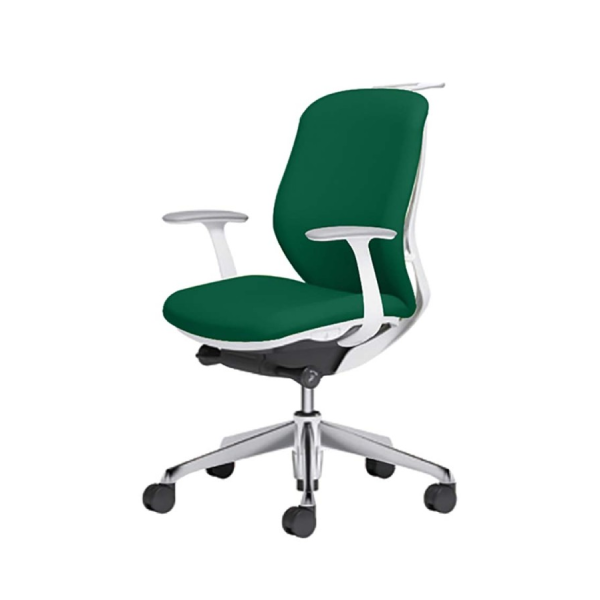 オカムラ シルフィーチェア ローバック 防炎クロス(布) デザインアーム ハンガー付 ポリッシュ脚 C644BW-F3Z5