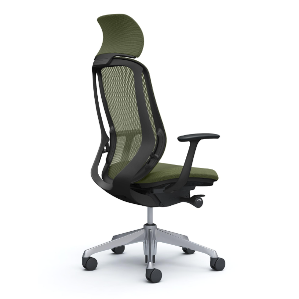 オカムラ シルフィーチェア エクストラハイバック 固定ヘッドレスト メッシュ デザインアーム ポリッシュ脚 C64ABR-FM9A