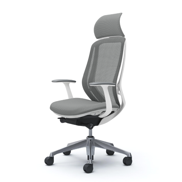 オカムラ シルフィーチェア エクストラハイバック 固定ヘッドレスト メッシュ デザインアーム ポリッシュ脚 C64ABW-FMR3