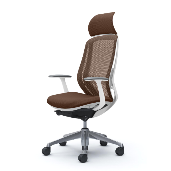 オカムラ シルフィーチェア エクストラハイバック 固定ヘッドレスト メッシュ デザインアーム ポリッシュ脚 C64ABZ-FM0A