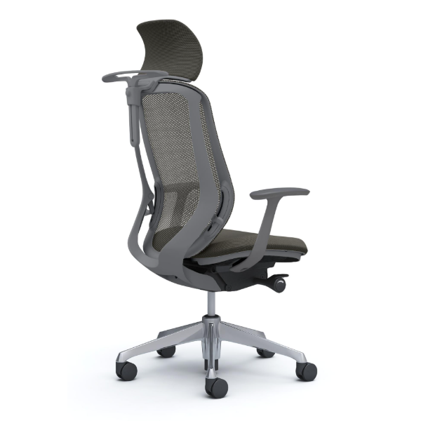 オカムラ シルフィーチェア エクストラハイバック 固定ヘッドレスト メッシュ デザインアーム ポリッシュ脚 C64BBA-FM4A
