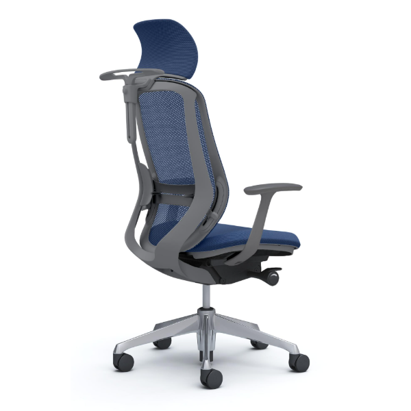 オカムラ シルフィーチェア エクストラハイバック 固定ヘッドレスト メッシュ デザインアーム ポリッシュ脚 C64BBE-FM3A