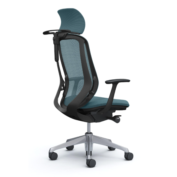 オカムラ シルフィーチェア エクストラハイバック 固定ヘッドレスト メッシュ デザインアーム ポリッシュ脚 C64BBR-FM7A