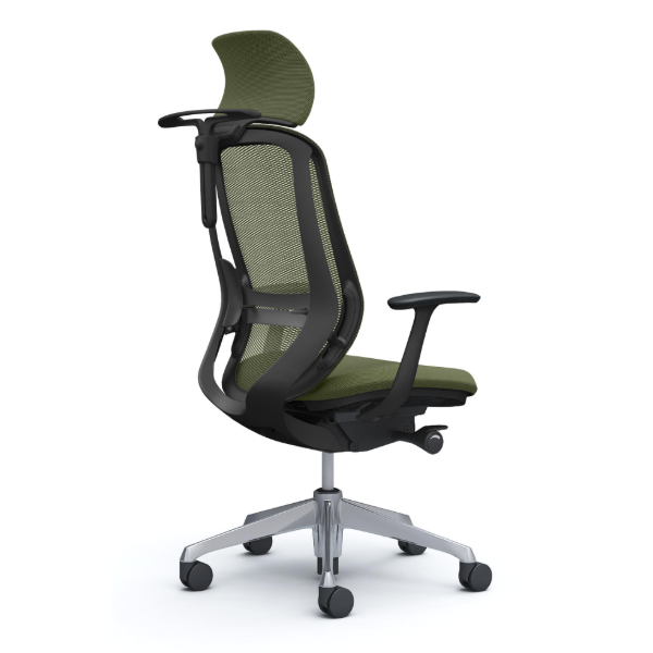 オカムラ シルフィーチェア エクストラハイバック 固定ヘッドレスト メッシュ デザインアーム ポリッシュ脚 C64BBS-FM9A