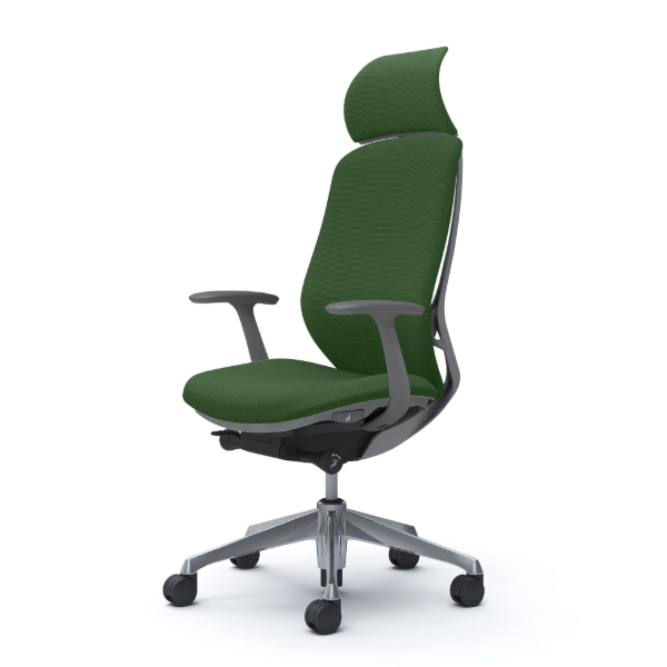 オカムラ シルフィーチェア エクストラハイバック 固定ヘッドレスト クッション (プレーン) デザインアーム ポリッシュ脚 C64CBA-FSG5