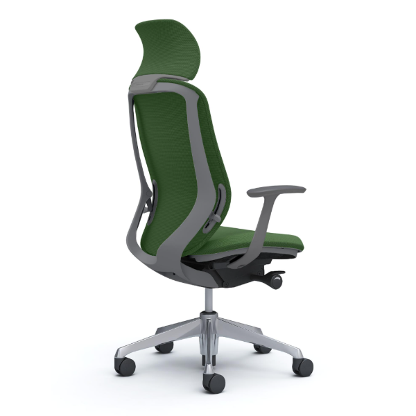 オカムラ シルフィーチェア エクストラハイバック 固定ヘッドレスト クッション (プレーン) デザインアーム ポリッシュ脚 C64CBA-FSG5