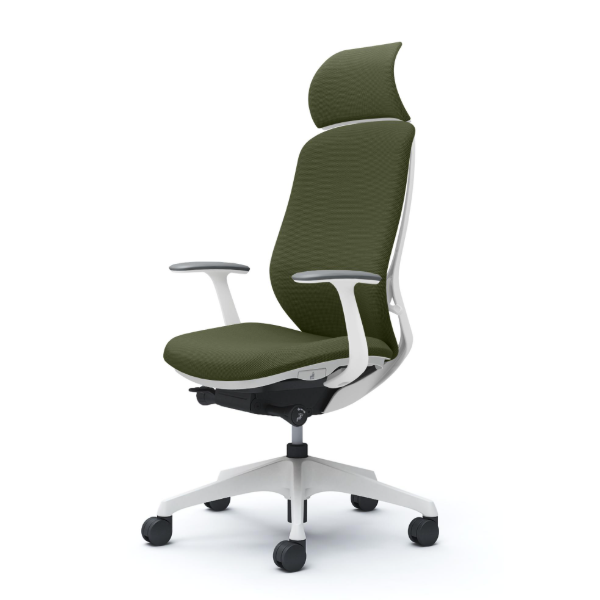 オカムラ シルフィーチェア エクストラハイバック 固定ヘッドレスト クッション (プレーン) デザインアーム 樹脂成型脚 C64CXW-FSJ9