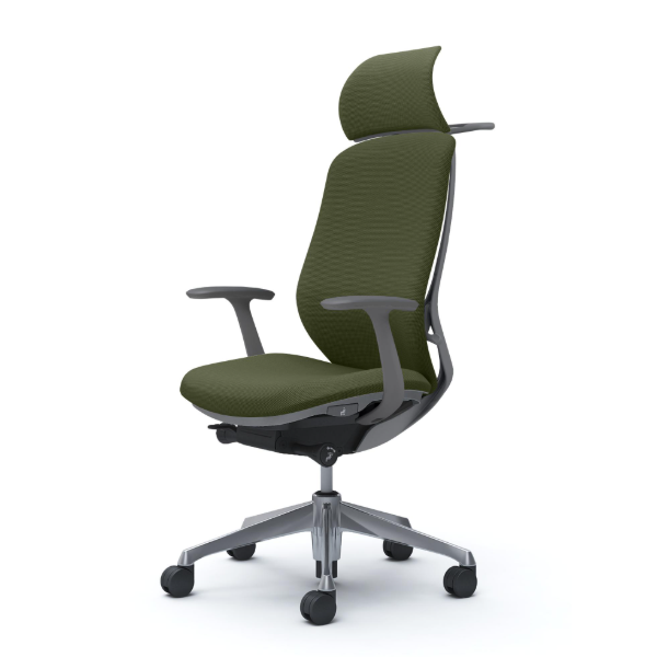 オカムラ シルフィーチェア エクストラハイバック 固定ヘッドレスト クッション (プレーン) デザインアーム ポリッシュ脚 C64DBA-FSJ9