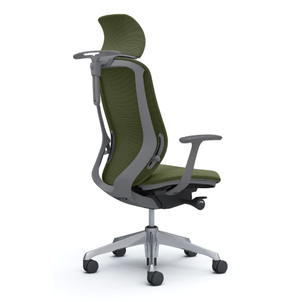 オカムラ シルフィーチェア エクストラハイバック 固定ヘッドレスト クッション (プレーン) デザインアーム ポリッシュ脚 C64DBA-FSJ9