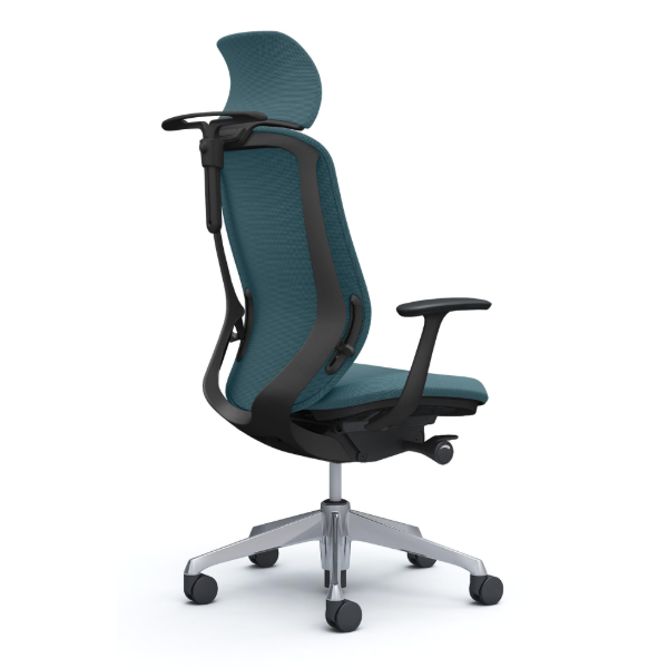 オカムラ シルフィーチェア エクストラハイバック 固定ヘッドレスト クッション (プレーン) デザインアーム ポリッシュ脚 C64DBR-FSJ7