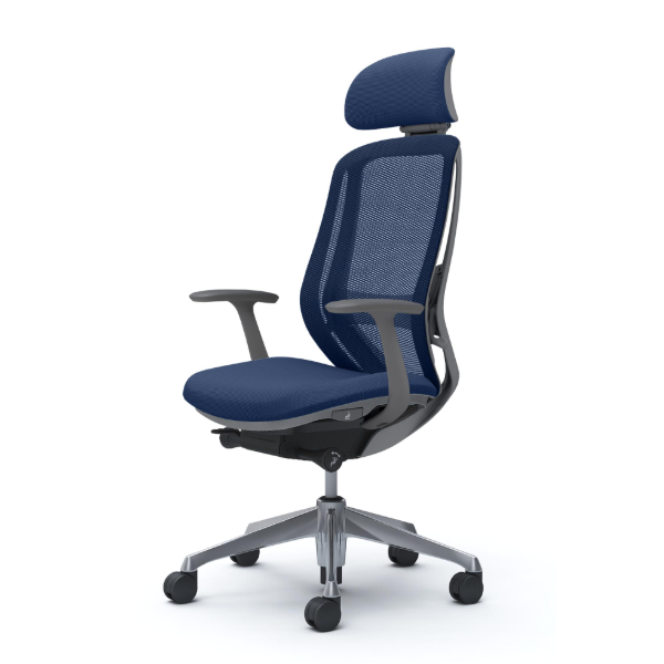 オカムラ シルフィーチェア エクストラハイバック 可動ヘッドレスト メッシュ デザインアーム ポリッシュ脚 C64EBE-FM3A