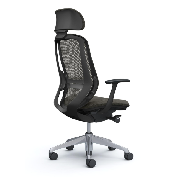 オカムラ シルフィーチェア エクストラハイバック 可動ヘッドレスト メッシュ デザインアーム ポリッシュ脚 C64EBS-FM4A