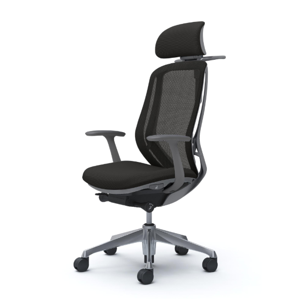 オカムラ シルフィーチェア エクストラハイバック 可動ヘッドレスト メッシュ デザインアーム ポリッシュ脚 C64FBA-FMP1