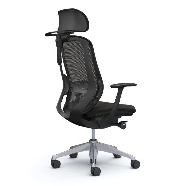 オカムラ シルフィーチェア エクストラハイバック 可動ヘッドレスト メッシュ デザインアーム ポリッシュ脚 C64FBS-FMP1