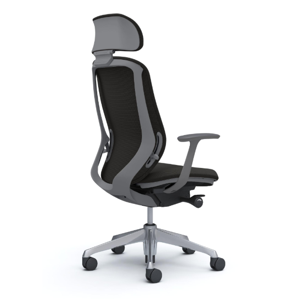 オカムラ シルフィーチェア エクストラハイバック 可動ヘッドレスト クッション (プレーン) デザインアーム ポリッシュ脚 C64GBA-FSF1