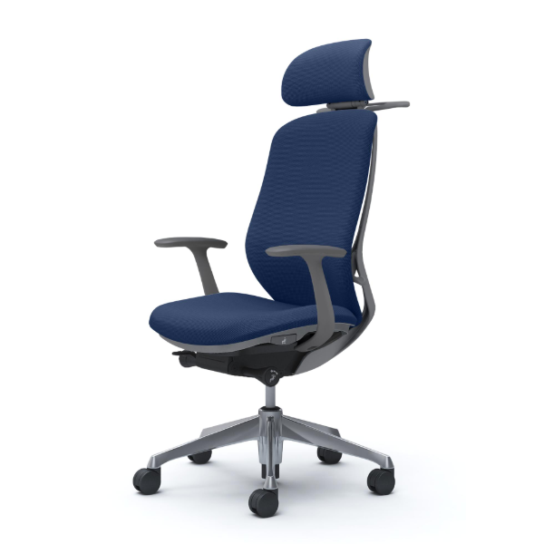 オカムラ シルフィーチェア エクストラハイバック 可動ヘッドレスト クッション (プレーン) デザインアーム ポリッシュ脚 C64HBA-FSG4