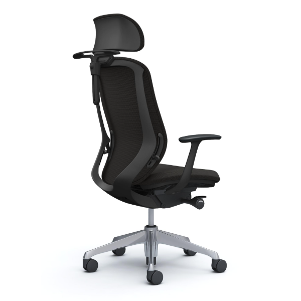 オカムラ シルフィーチェア エクストラハイバック 可動ヘッドレスト クッション (プレーン) デザインアーム ポリッシュ脚 C64HBR-FSF1