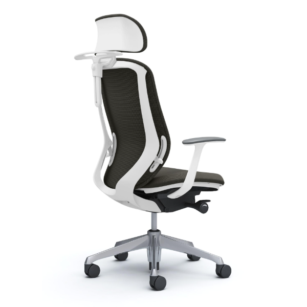 オカムラ シルフィーチェア エクストラハイバック 可動ヘッドレスト クッション (プレーン) デザインアーム ポリッシュ脚 C64HBW-FSJ4