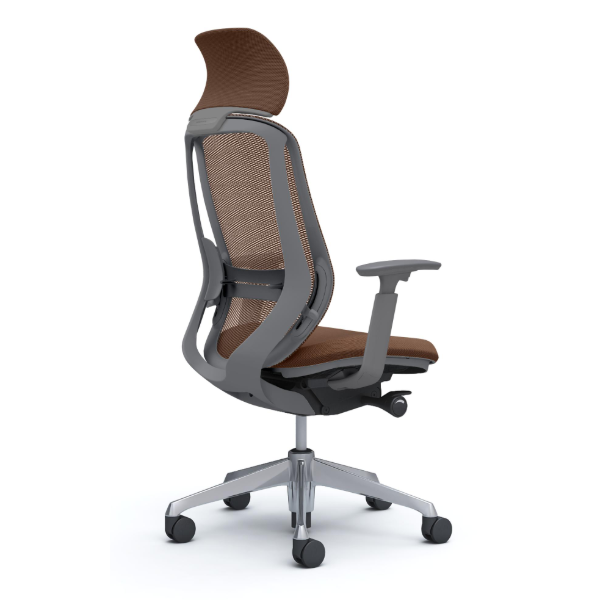 オカムラ シルフィーチェア エクストラハイバック 固定ヘッドレスト メッシュ アジャストアーム ポリッシュ脚 C68ABE-FM0A