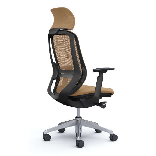 オカムラ シルフィーチェア エクストラハイバック 固定ヘッドレスト メッシュ アジャストアーム ポリッシュ脚 C68ABS-FMP7
