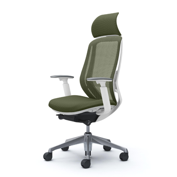 オカムラ シルフィーチェア エクストラハイバック 固定ヘッドレスト メッシュ アジャストアーム ポリッシュ脚 C68ABZ-FM9A