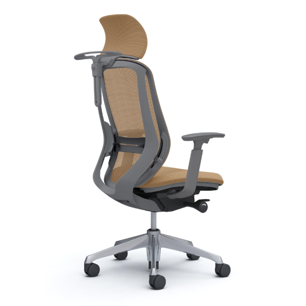 オカムラ シルフィーチェア エクストラハイバック 固定ヘッドレスト メッシュ アジャストアーム ポリッシュ脚 C68BBE-FMP7