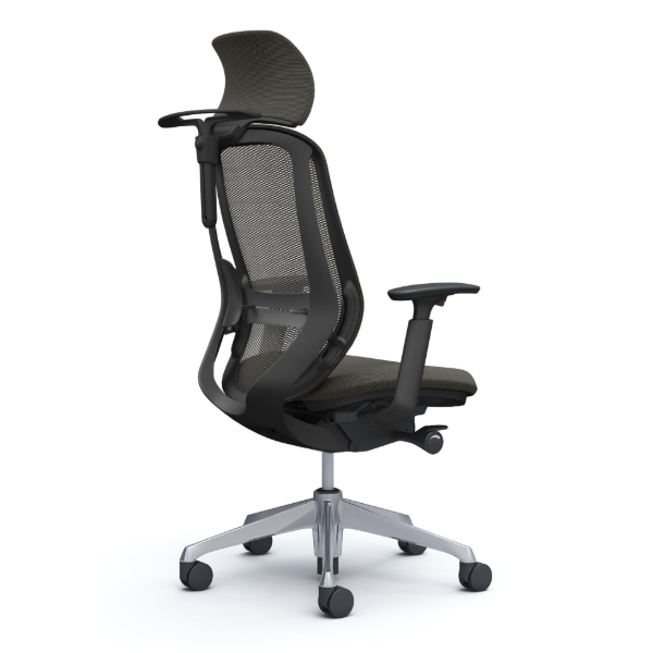 オカムラ シルフィーチェア エクストラハイバック 固定ヘッドレスト メッシュ アジャストアーム ポリッシュ脚 C68BBS-FM4A