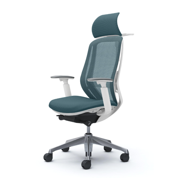 オカムラ シルフィーチェア エクストラハイバック 固定ヘッドレスト メッシュ アジャストアーム ポリッシュ脚 C68BBZ-FM7A