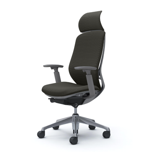 オカムラ シルフィーチェア エクストラハイバック 固定ヘッドレスト クッション (プレーン) アジャストアーム ポリッシュ脚 C68CBA-FSJ4