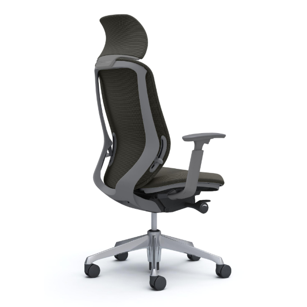 オカムラ シルフィーチェア エクストラハイバック 固定ヘッドレスト クッション (プレーン) アジャストアーム ポリッシュ脚 C68CBA-FSJ4