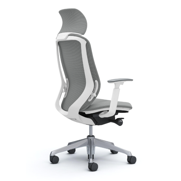 オカムラ シルフィーチェア エクストラハイバック 固定ヘッドレスト クッション (プレーン) アジャストアーム ポリッシュ脚 C68CBW-FSG3